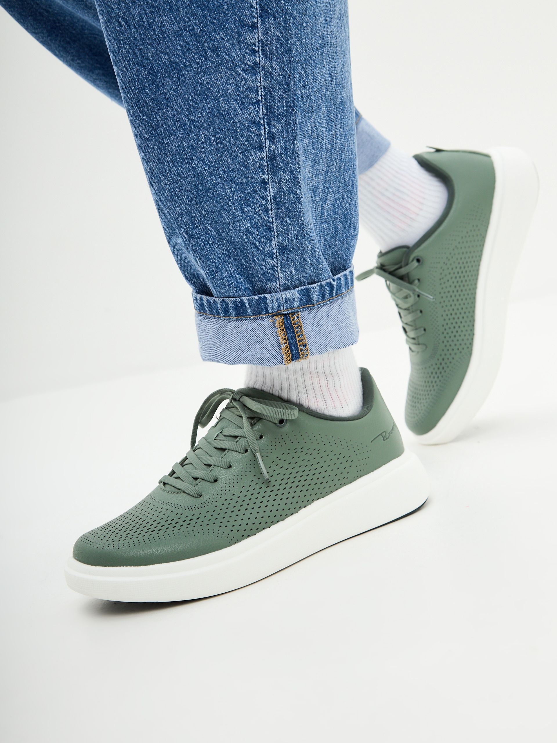 Кроссовки мужские Runners RNS-241-6137 green/white