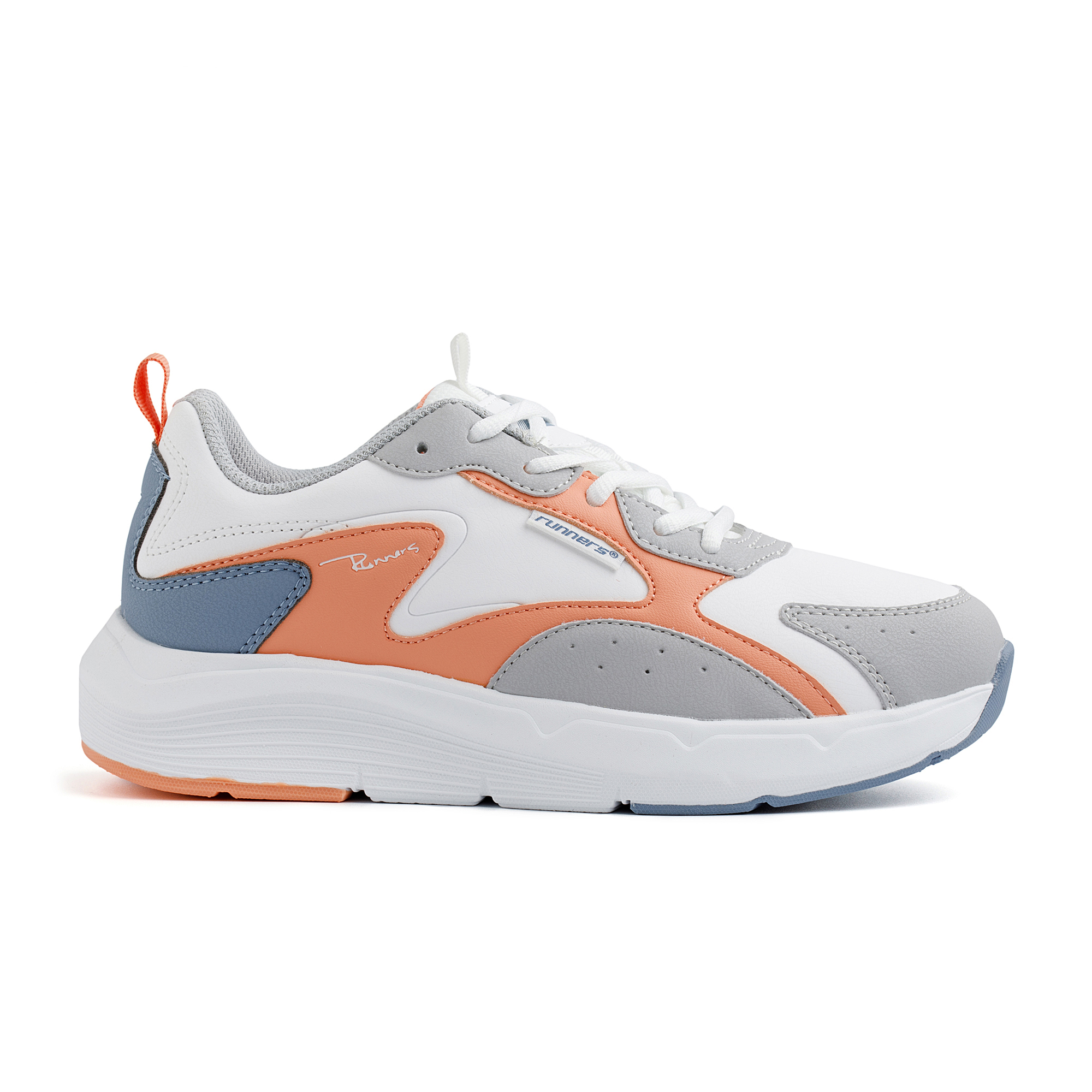 Кроссовки женские Runners RNS-242-6060 lt.grey/coral 37