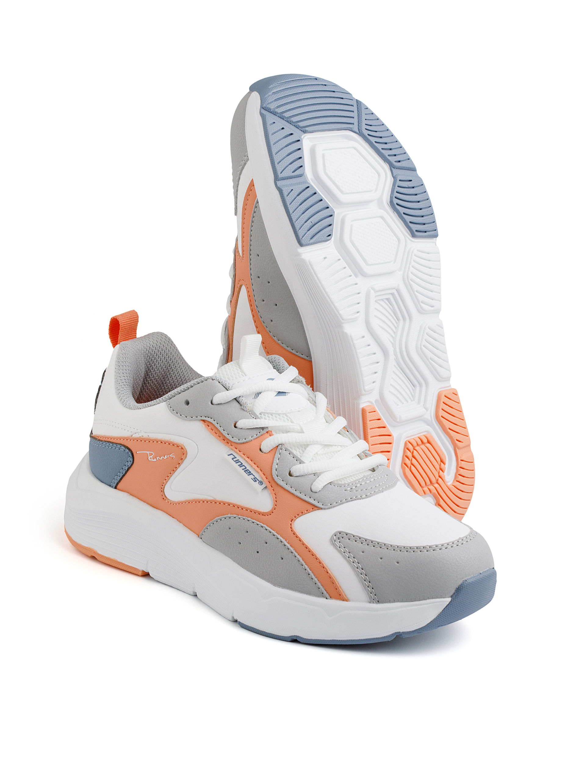 Кроссовки женские Runners RNS-242-6060 lt.grey/coral
