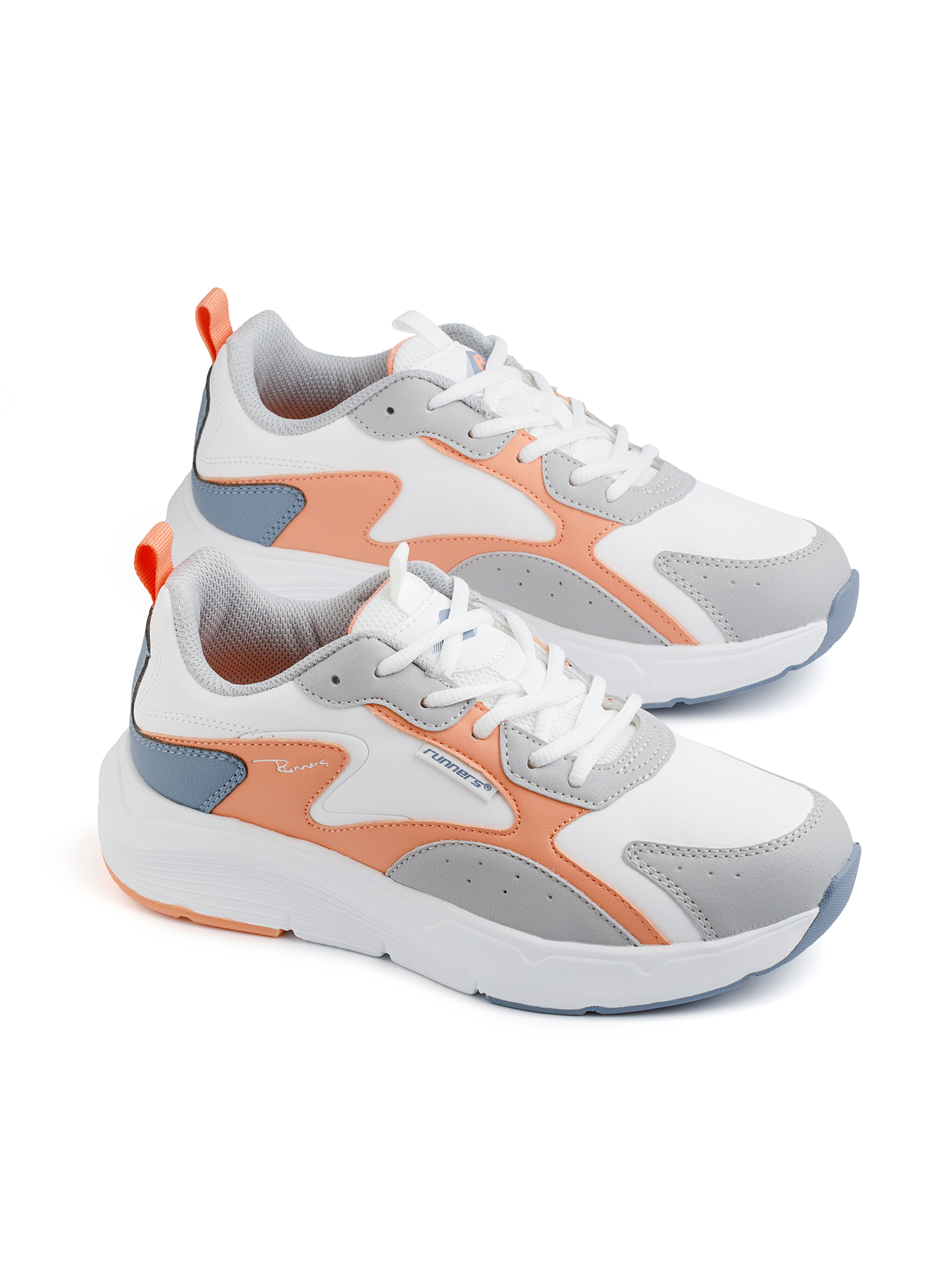 Кроссовки женские Runners RNS-242-6060 lt.grey/coral