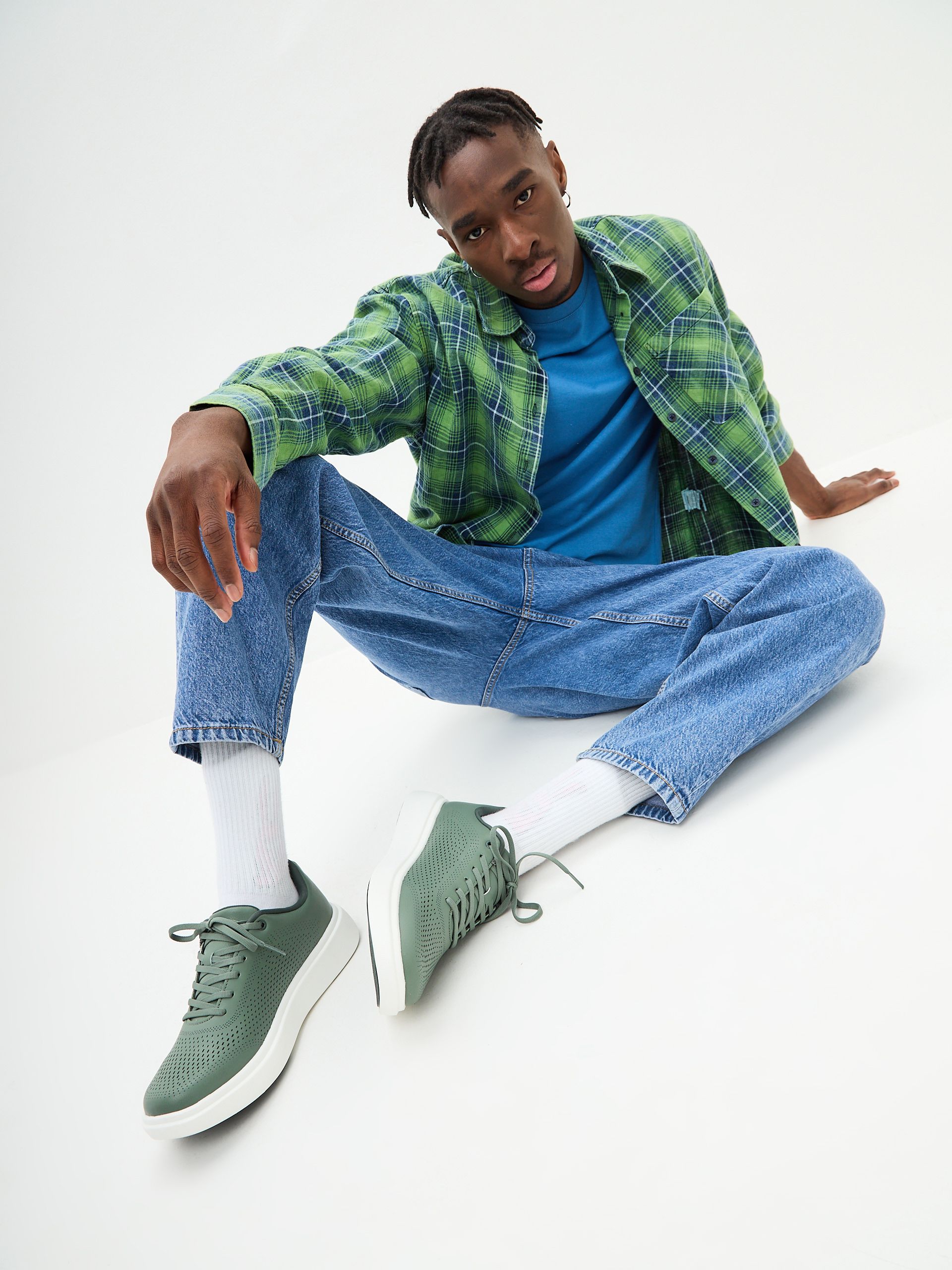Кроссовки мужские Runners RNS-241-6137 green/white