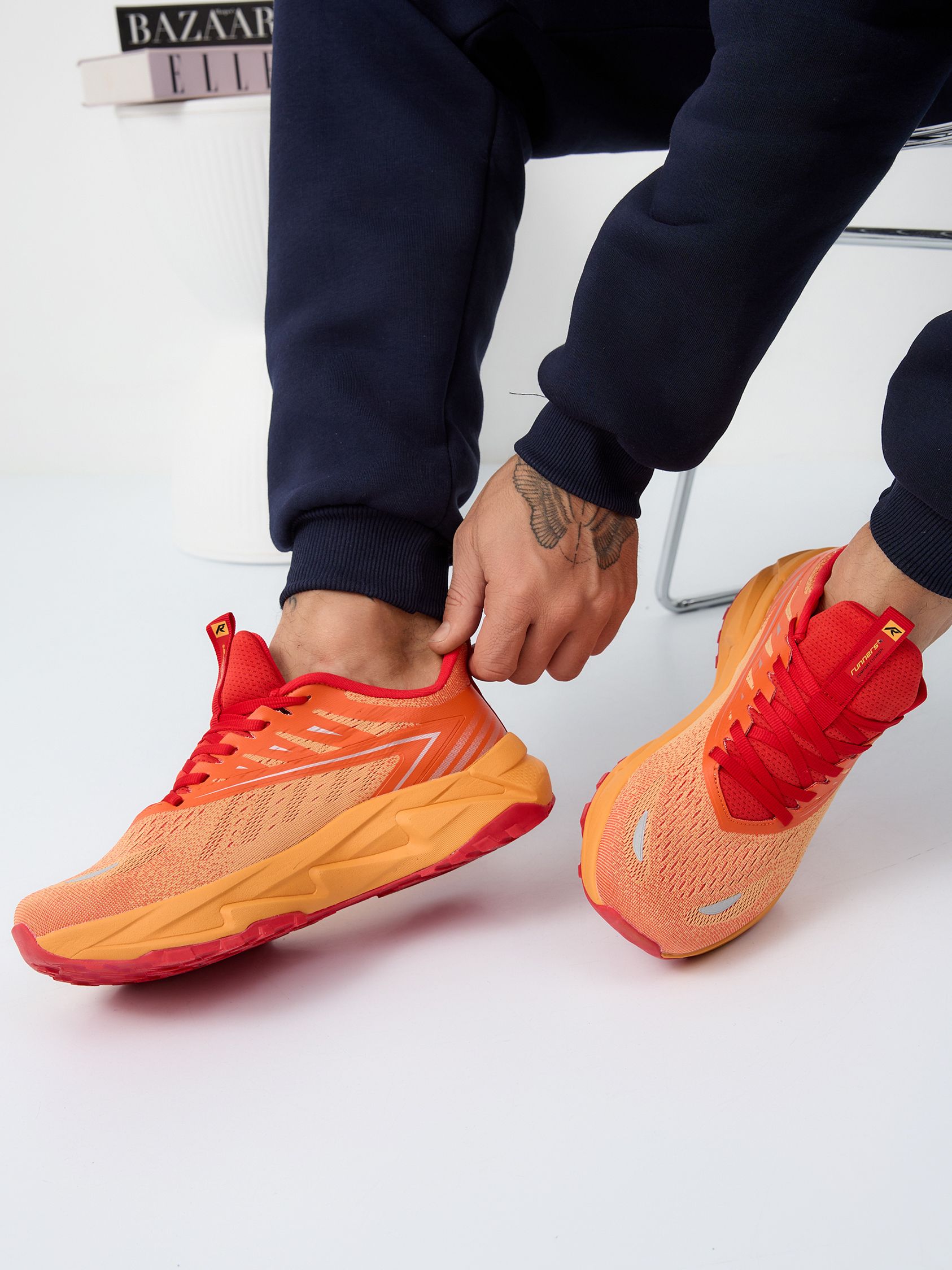 Кроссовки мужские Runners RNS-251-6416 red/yellow