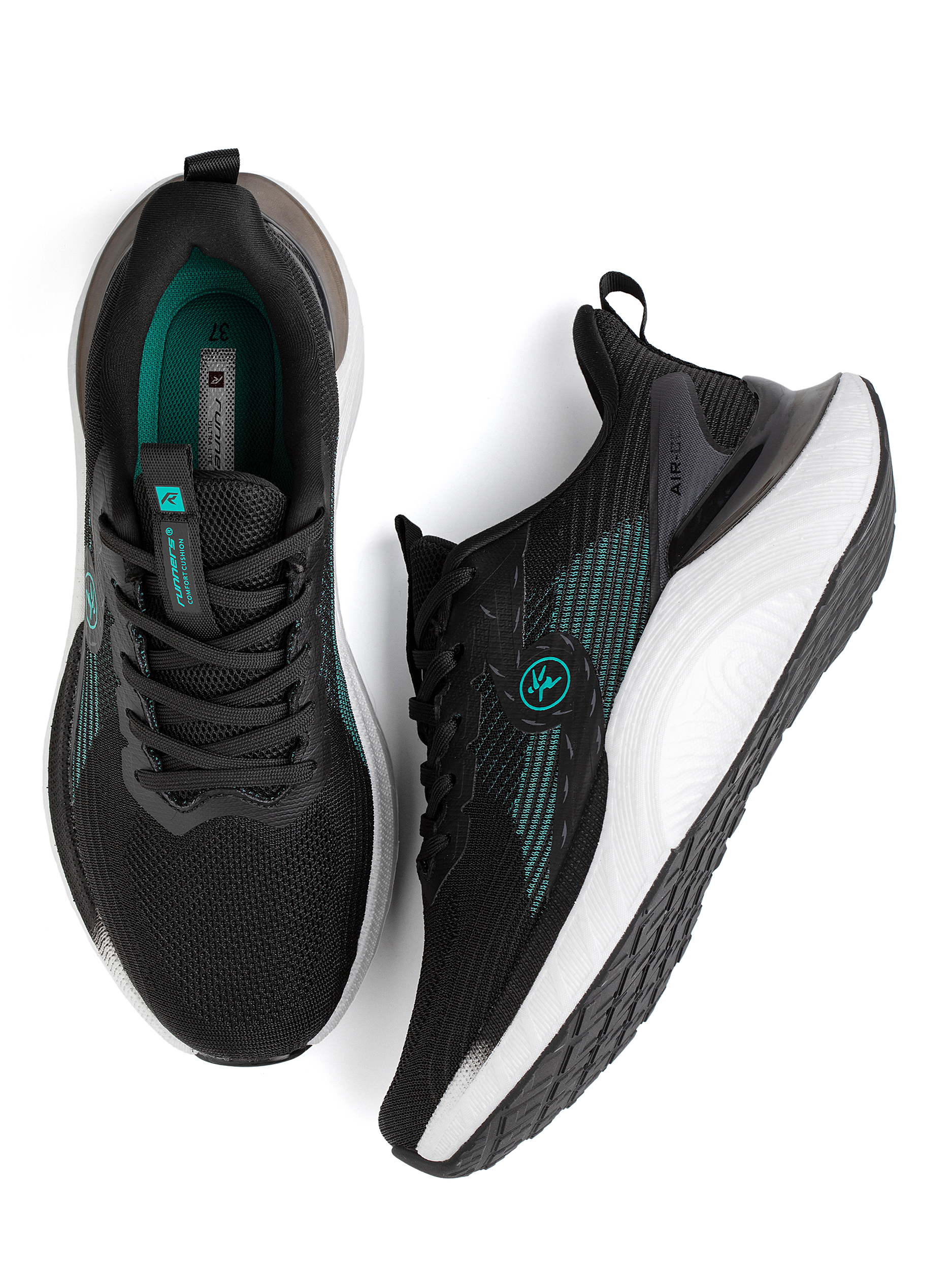 Кроссовки женские Runners RNS-251-6639. black/mint green