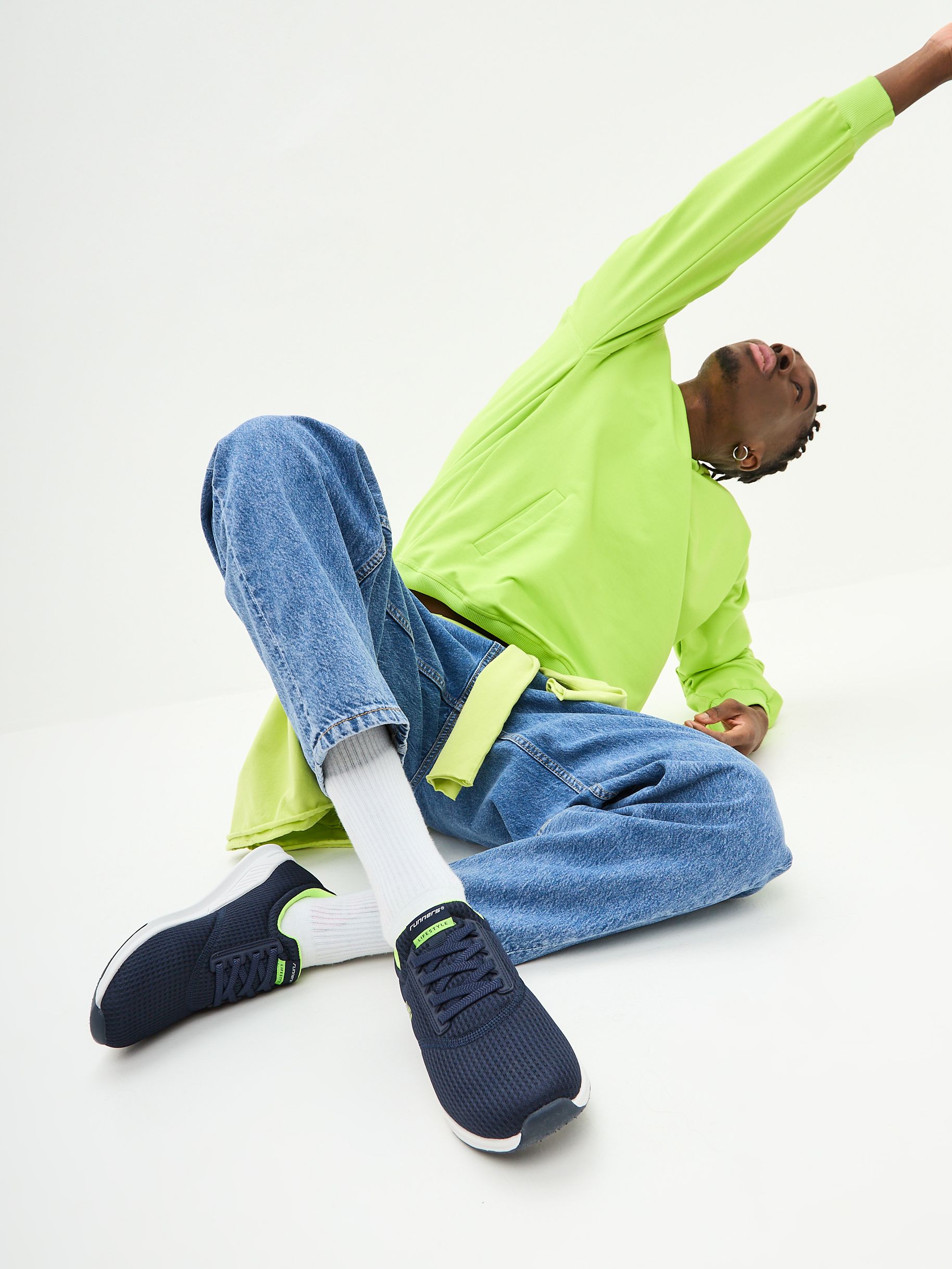 Кроссовки мужские Runners RNS-251-2978 navy/lime