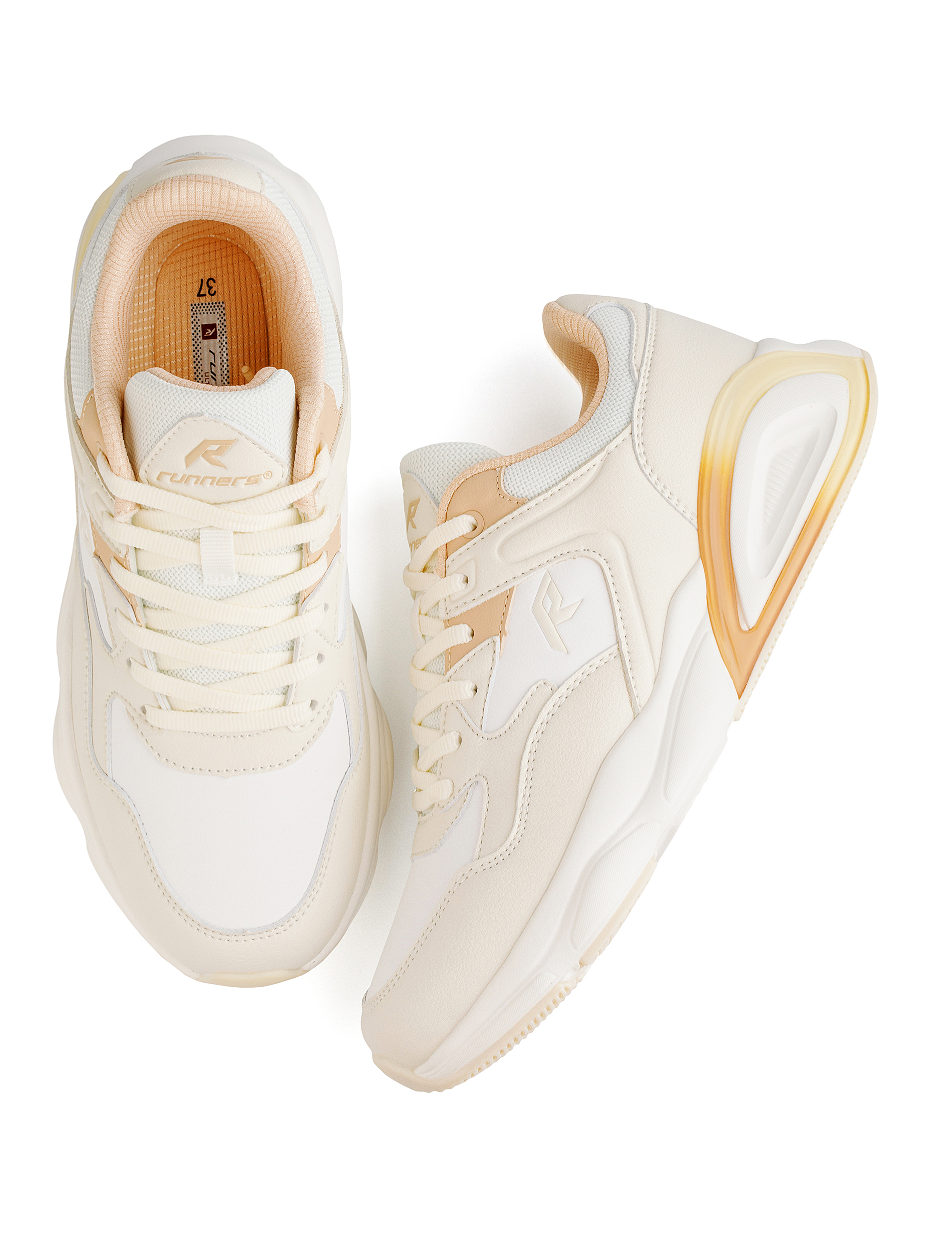 Кроссовки женские Runners RNS-242-6462 lt.beige/white
