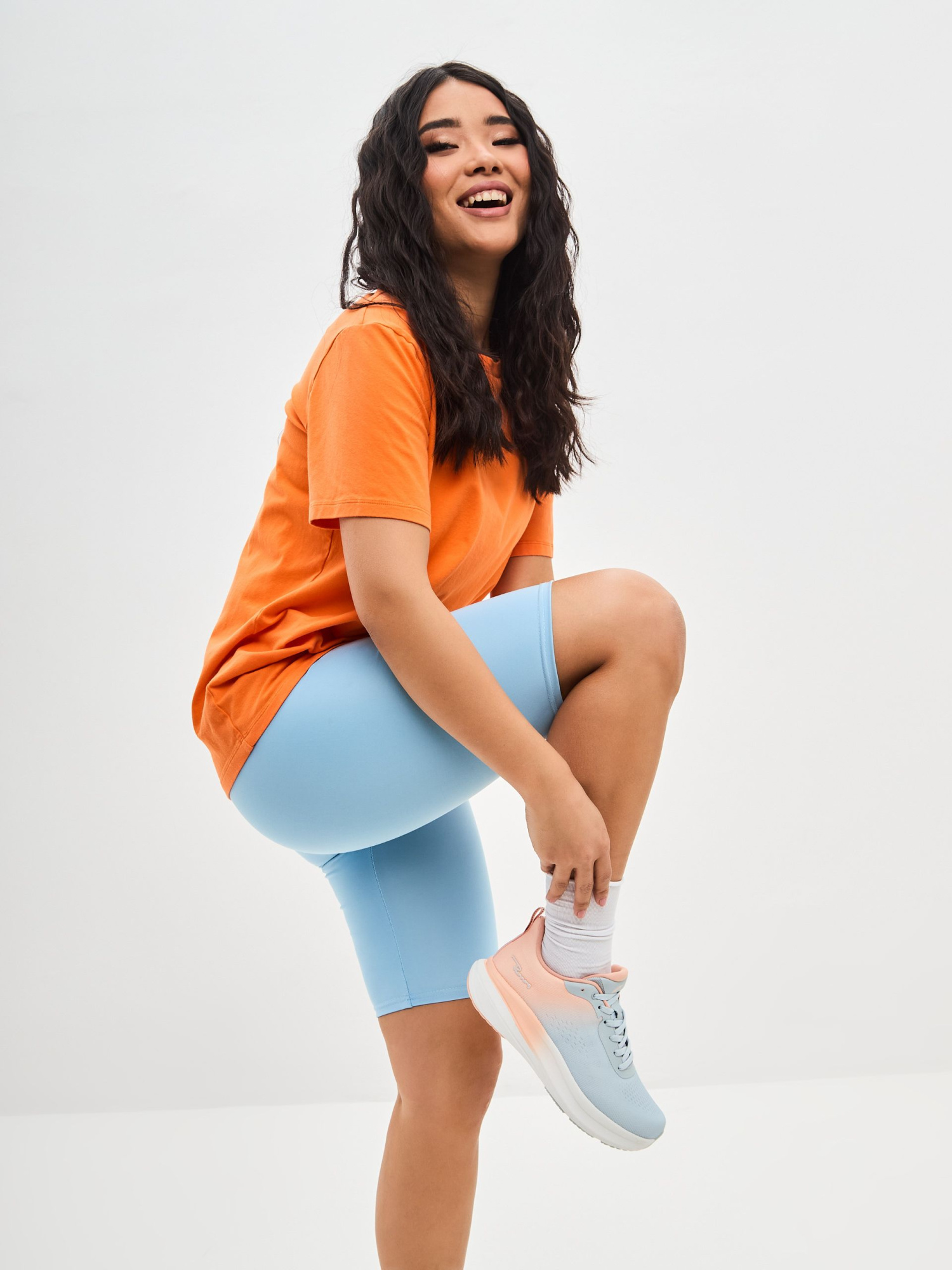 Кроссовки женские Runners RNS-241-5922 lt.grey/coral