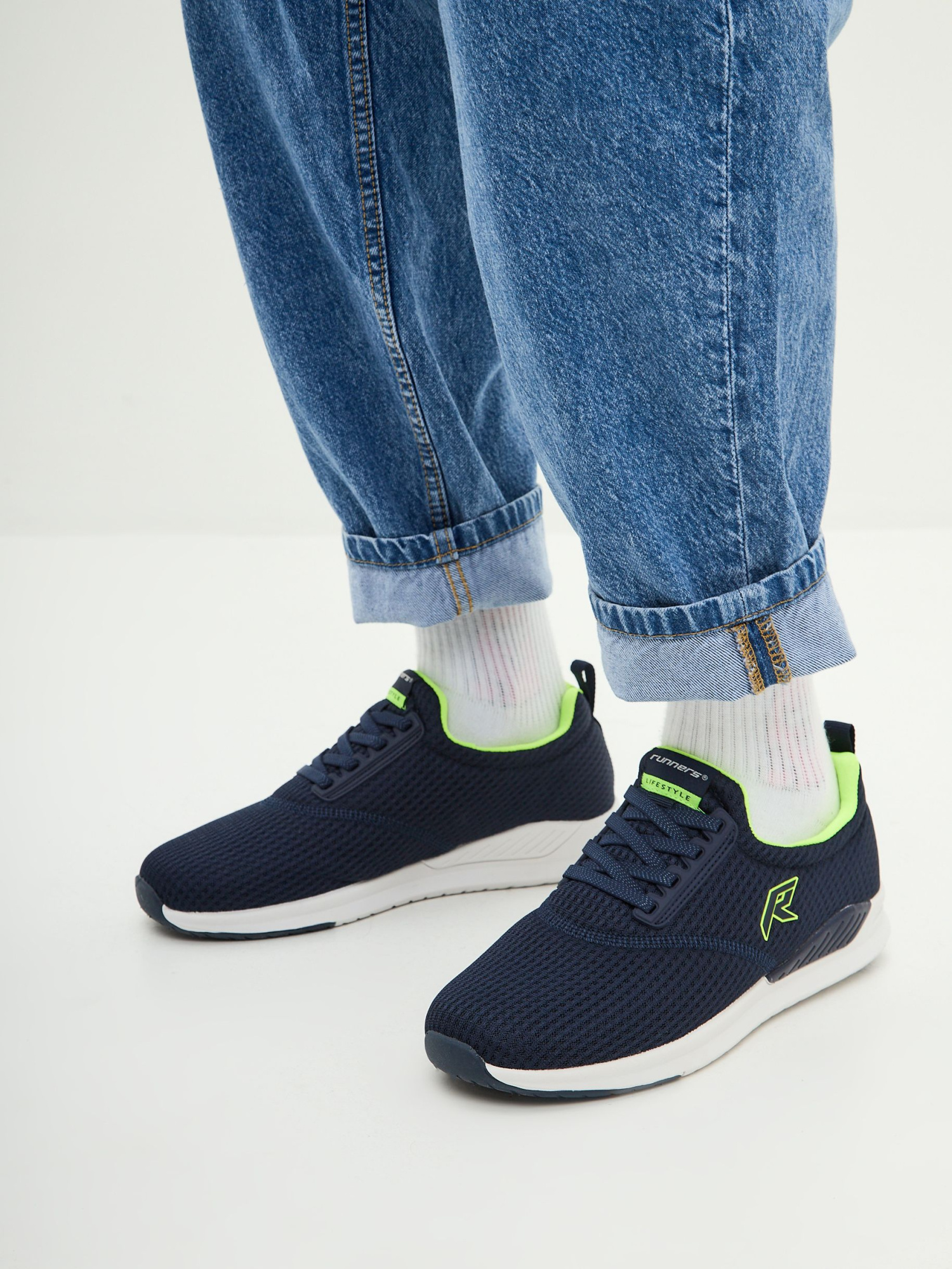 Кроссовки мужские Runners RNS-251-2978 navy/lime