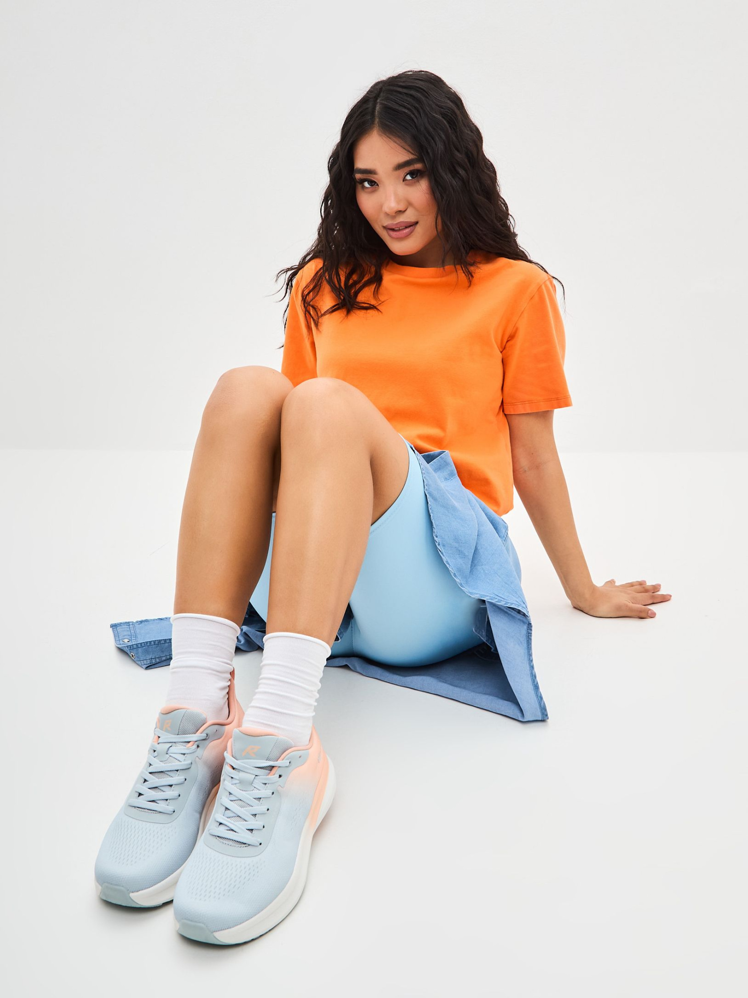 Кроссовки женские Runners RNS-241-5922 lt.grey/coral