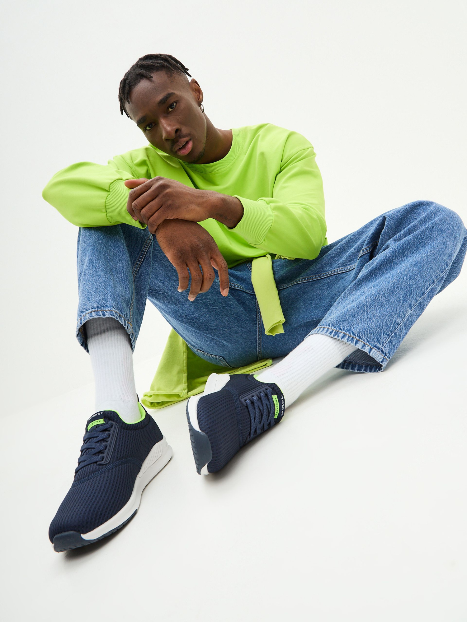 Кроссовки мужские Runners RNS-251-2978 navy/lime