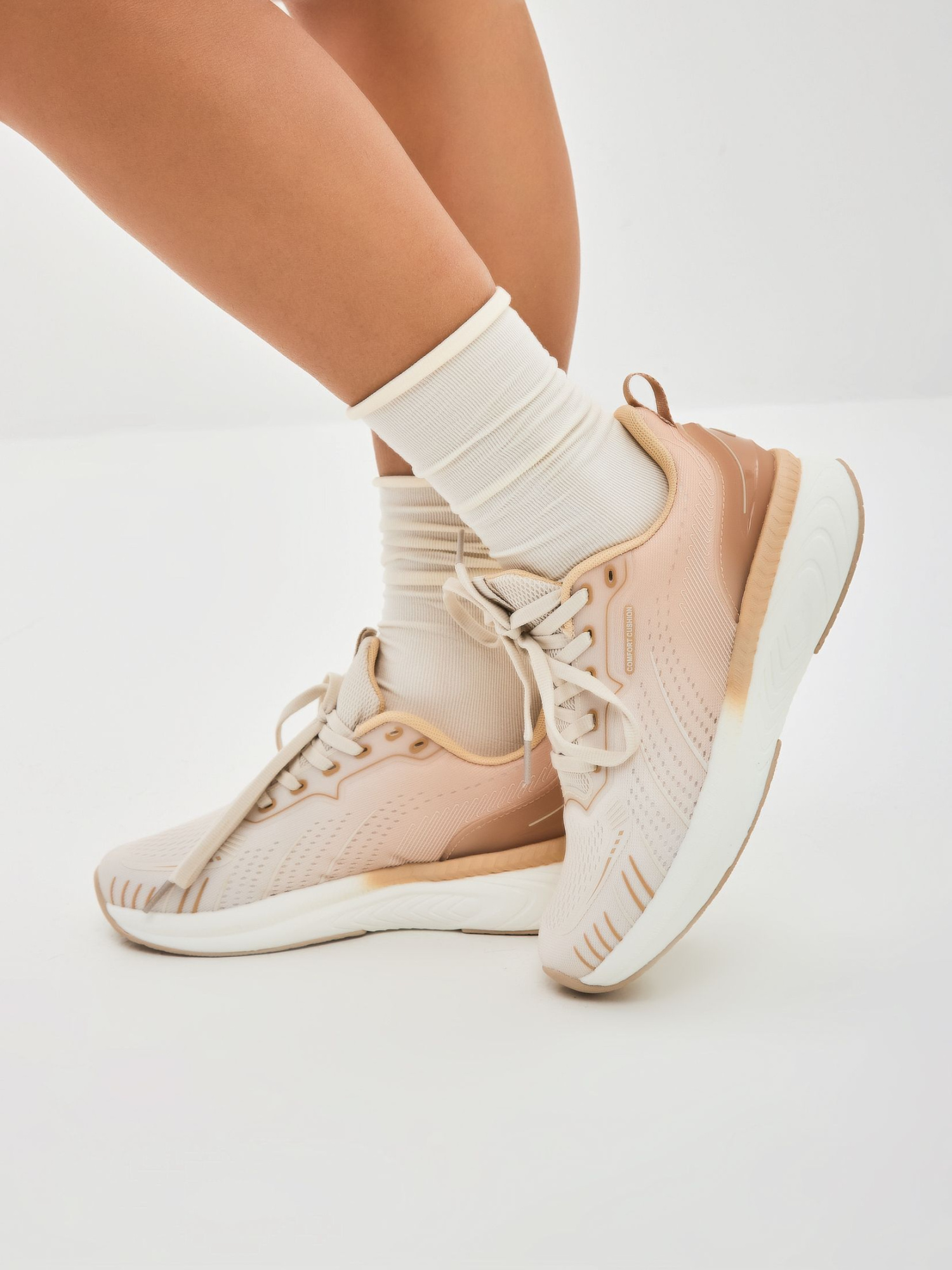 Кроссовки женские Runners RNS-241-5802 lt.beige/coral